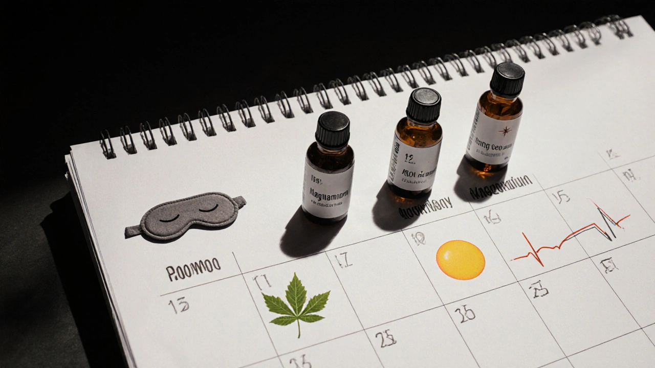 Kalendář ukazující přechod od listopadu do ledna s doplňky výživy.