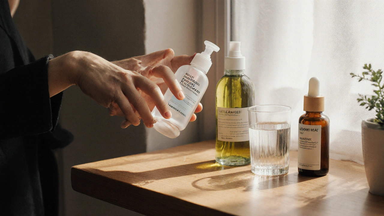 Rutina péče o pleť s olejovým čističem a tonikem