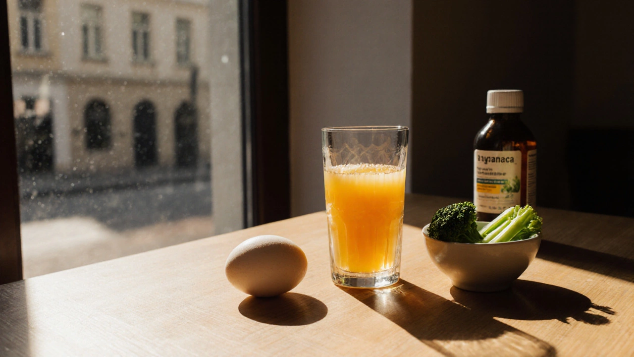 Snídaně po alkoholu: vejce, pomerančová šťáva, brokolice a vitamíny B.