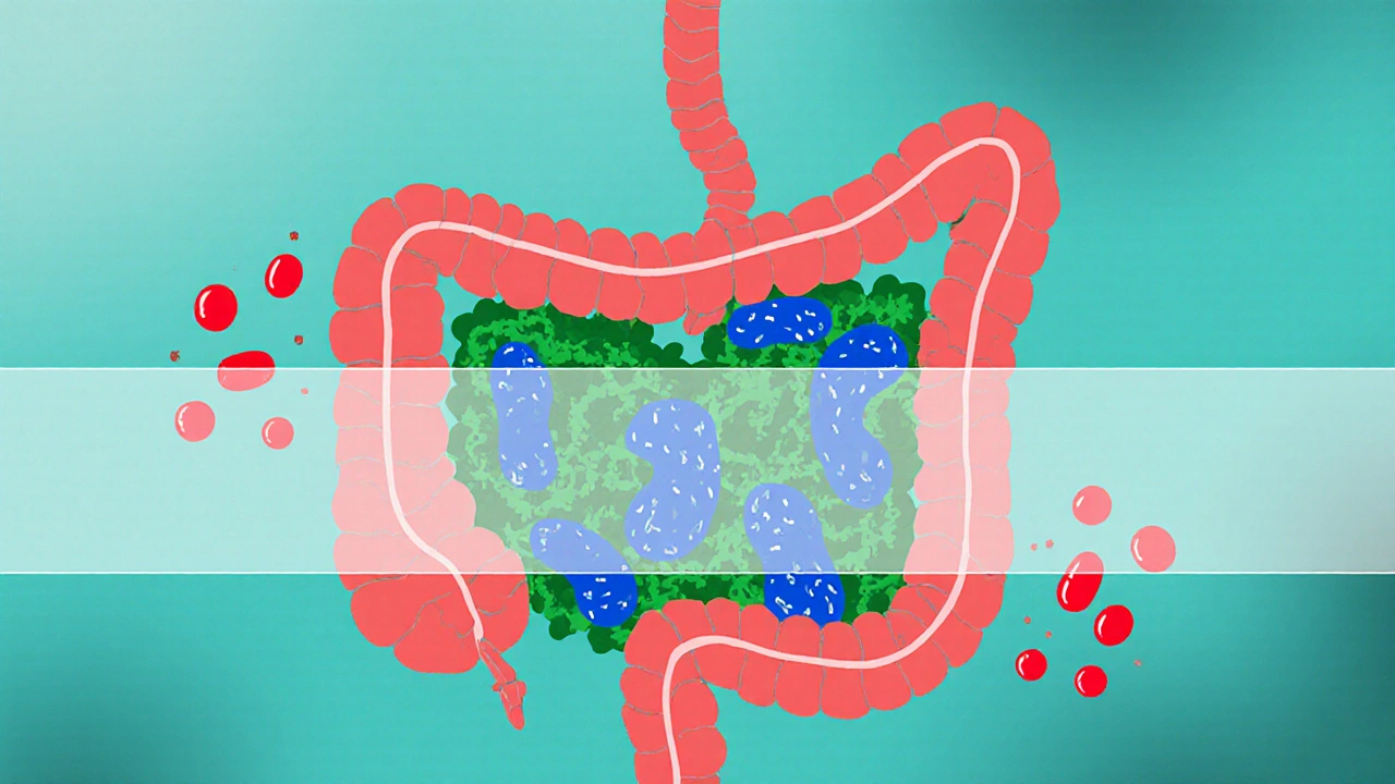Střevní mikroflóra s probiotiky a antibiotiky oddělenými 2hodinovou zónou.
