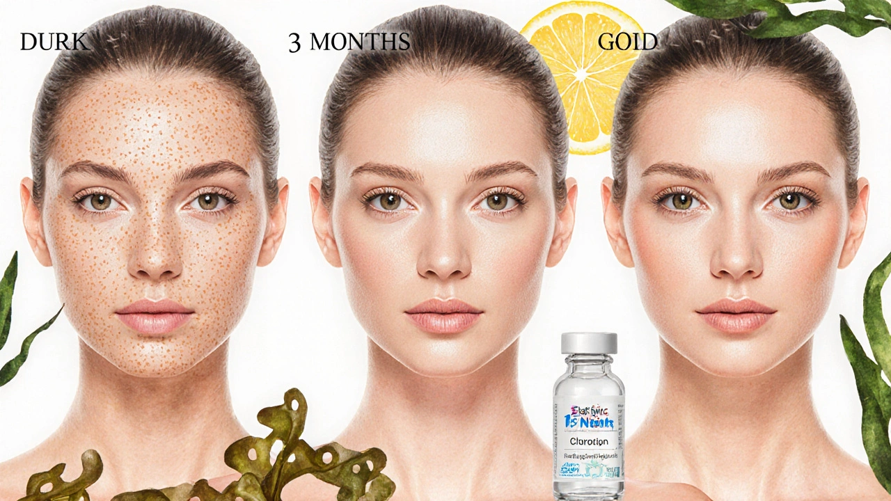 Třífázový vývoj pokožky během 3 měsíců užívání rybího kolagenu