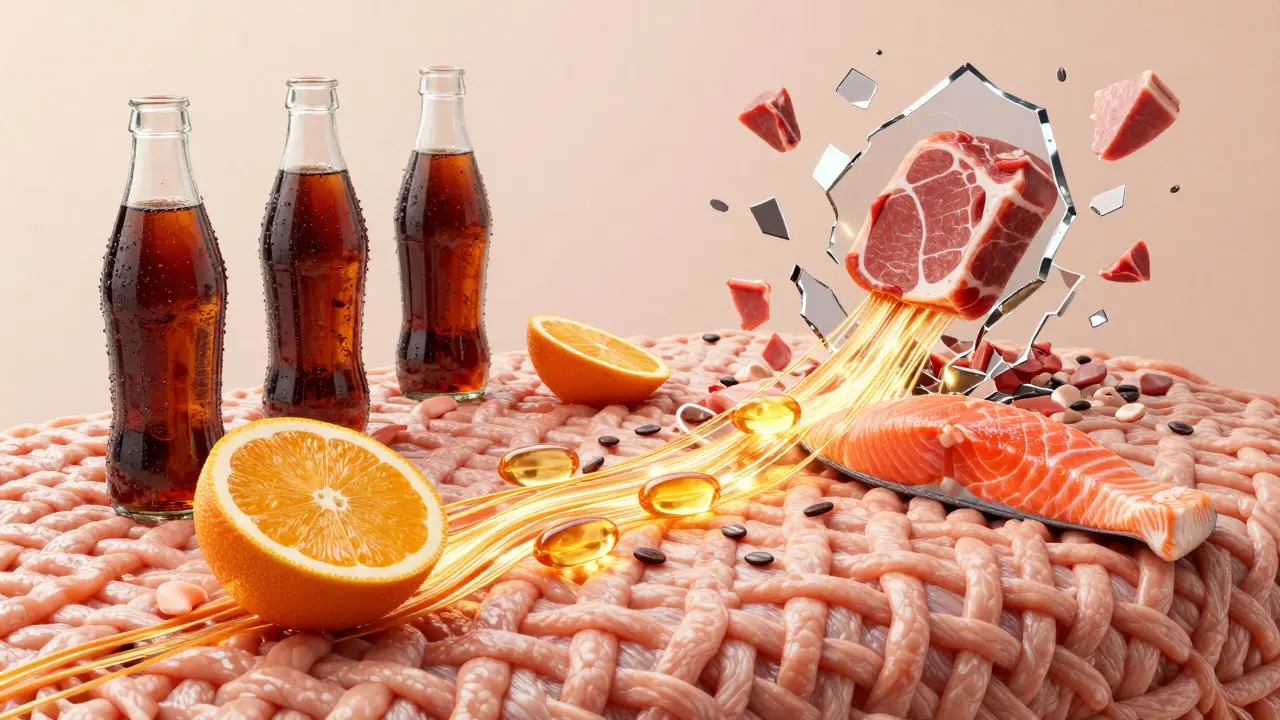 Kůže jako tkanina, kterou posilují živiny, zatímco cukr a zpracované potraviny praskají