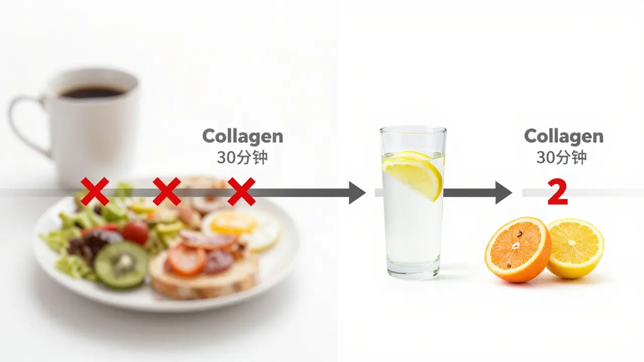 Porovnání špatného a správného času užívání kolagenu v denním plánu.