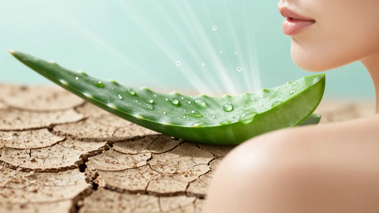  Konceptuální obraz přechodu suché kůže do hydratované a zářivé pleti.