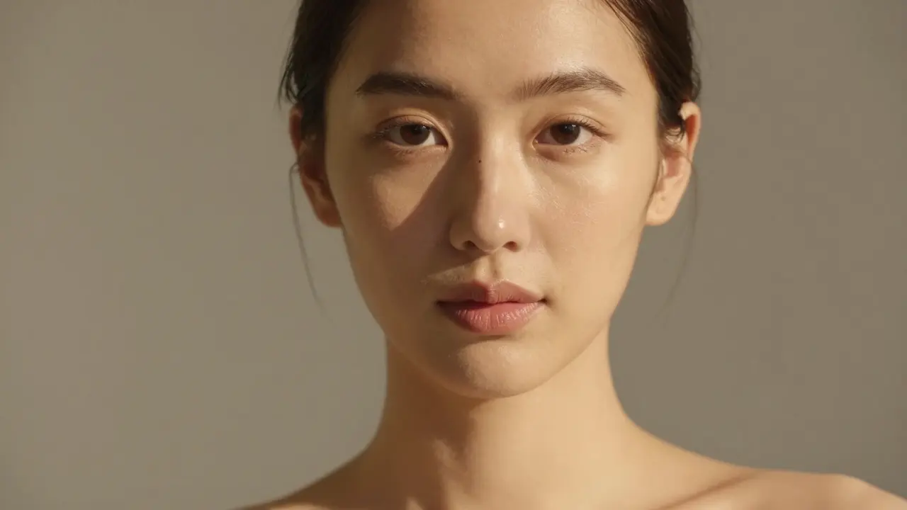 Portrét osoby s vyhlazenou zdravou pokožkou