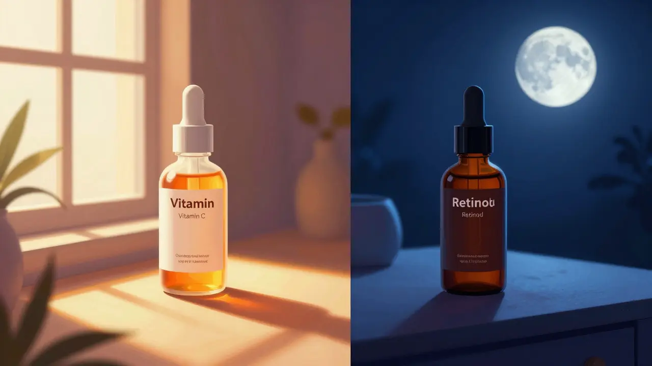 Ranní a večerní rutina s vitamínem C a retinolem