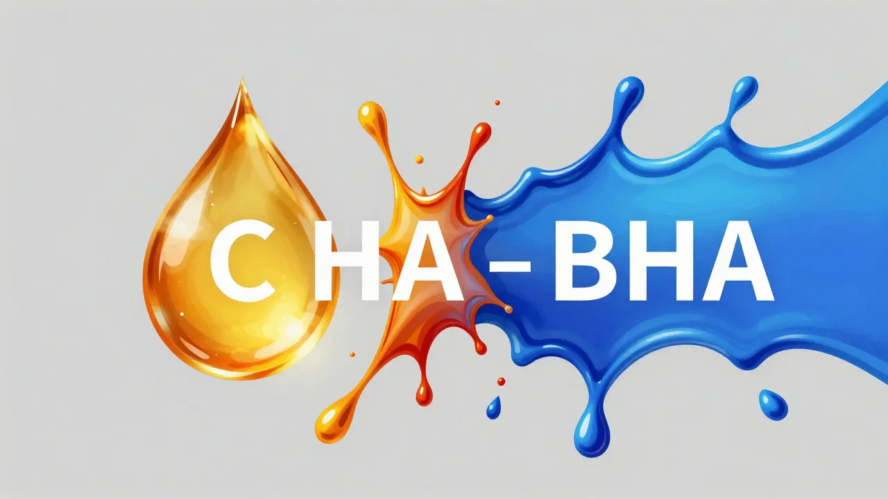 Abstraktní ilustrace konfliktu neslučitelných ingrediencí v péči o pleť