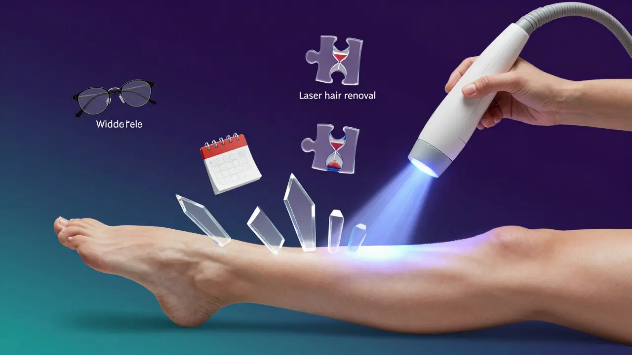 Abstraktní vizualizace skrytých nákladů při laserové epilaci