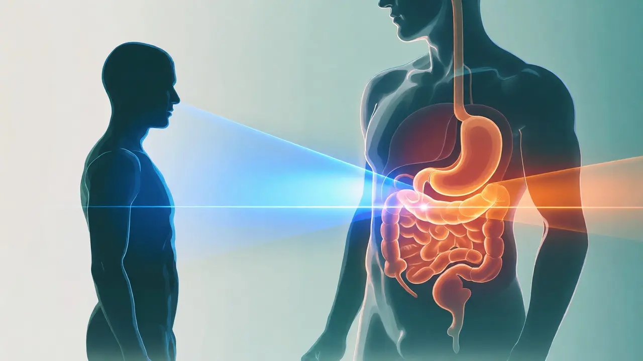 Ilustrace časového rozestupu mezi užitím antibiotik a probiotik pro ochranu střev.